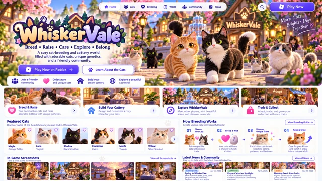 WhiskerVale companion website concept