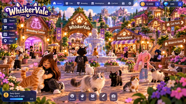 Concept for WhiskerVale's communal village plaza
